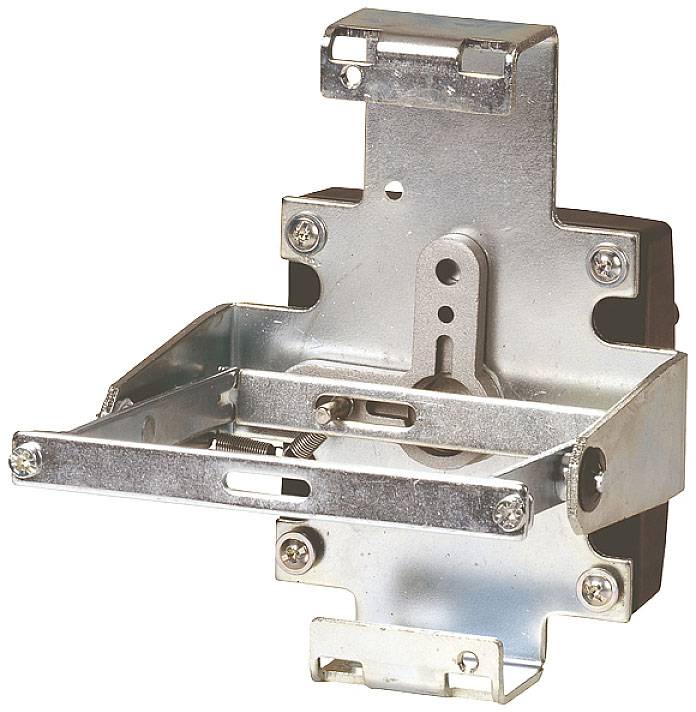 Multi-point metal mounting bracket with movable parts, suitable for mounting devices or components on walls.