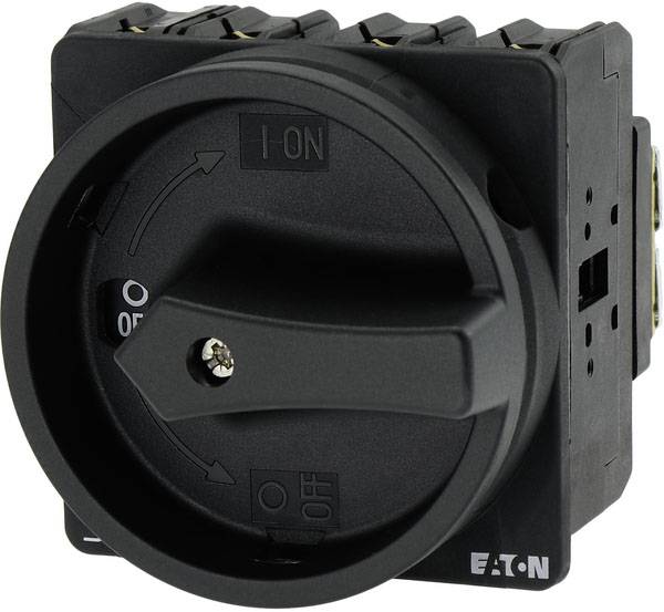 A black rotary switch with 'ON', 'OFF' positions, and arrows indicating direction.
