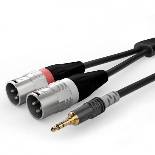 Sommer Cable HBA-3SM2-0150 Audio/phono Adapter cable [1x XLR plug 3-pin - 1x Jack plug 3.5 mm] 1.50 m Black