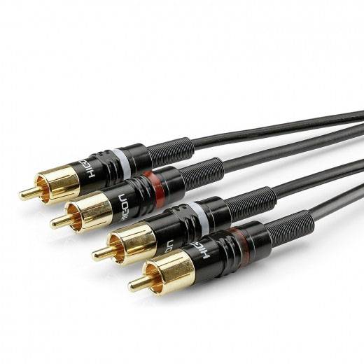 Sommer Cable HBP-C2-0060 Jack / RCA Audio/phono Cable [2x RCA plug (phono) - 2x RCA plug (phono)] 0.60 m Black