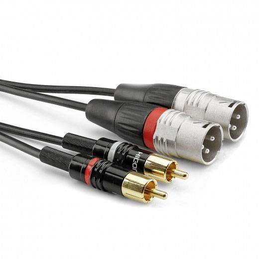 Sommer Cable HBP-M2C2-0600 Audio/phono Adapter cable [2x RCA plug (phono) - 2x XLR plug 3-pin] 6.00 m Black