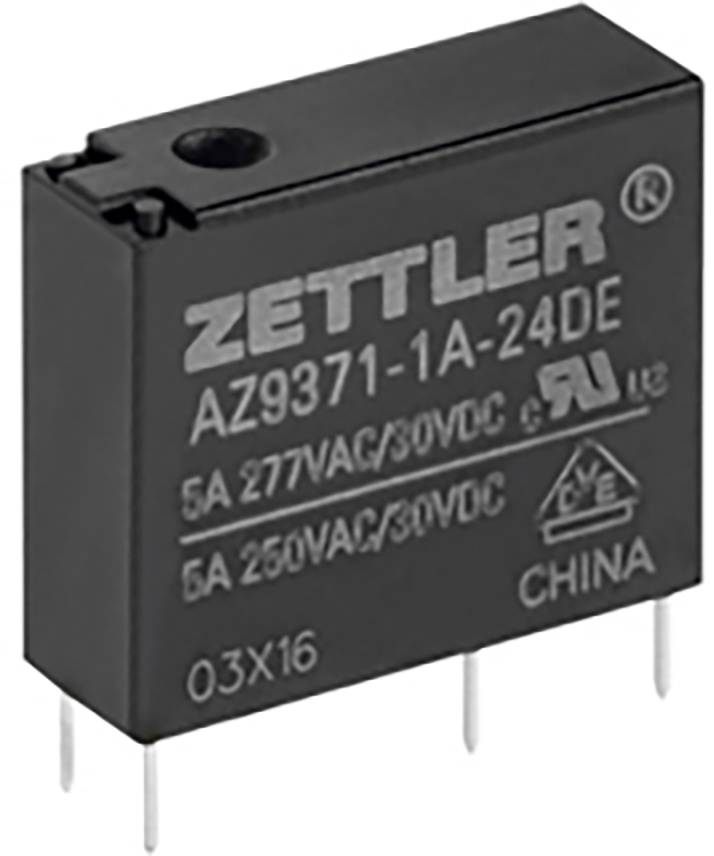 Zettler Electronics AZ9371-1A-24DE PCB relay 24 V DC 5 A 1 maker