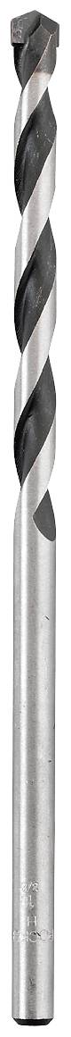 A metal drill bit with a spiral point displays its silver and black surface. Suitable for precise drilling in metal.