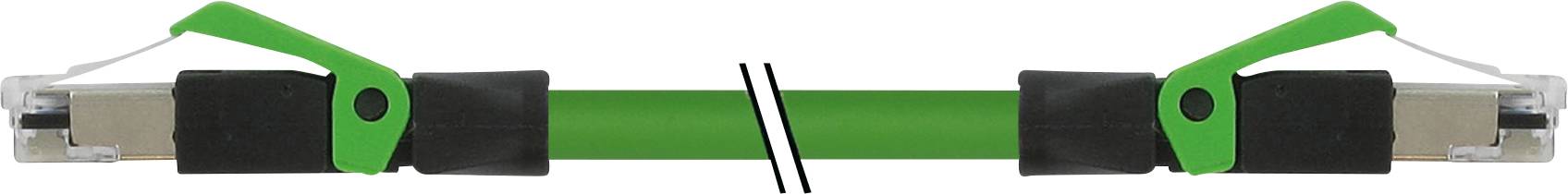 Green USB cable with black and green connectors, on a white background.
