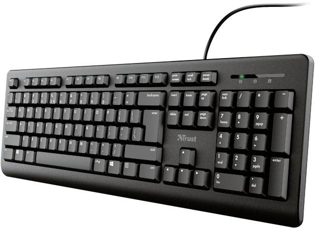 Trust PRIMO Corded Keyboard German, QWERTZ Black Numeric keypad