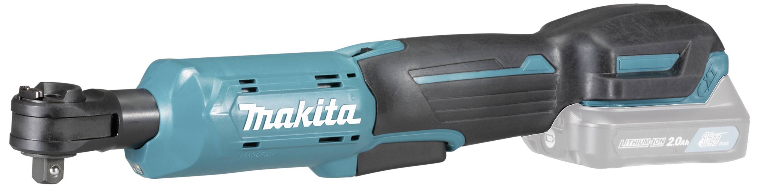 Battery-powered ratchet screwdriver in blue and black.