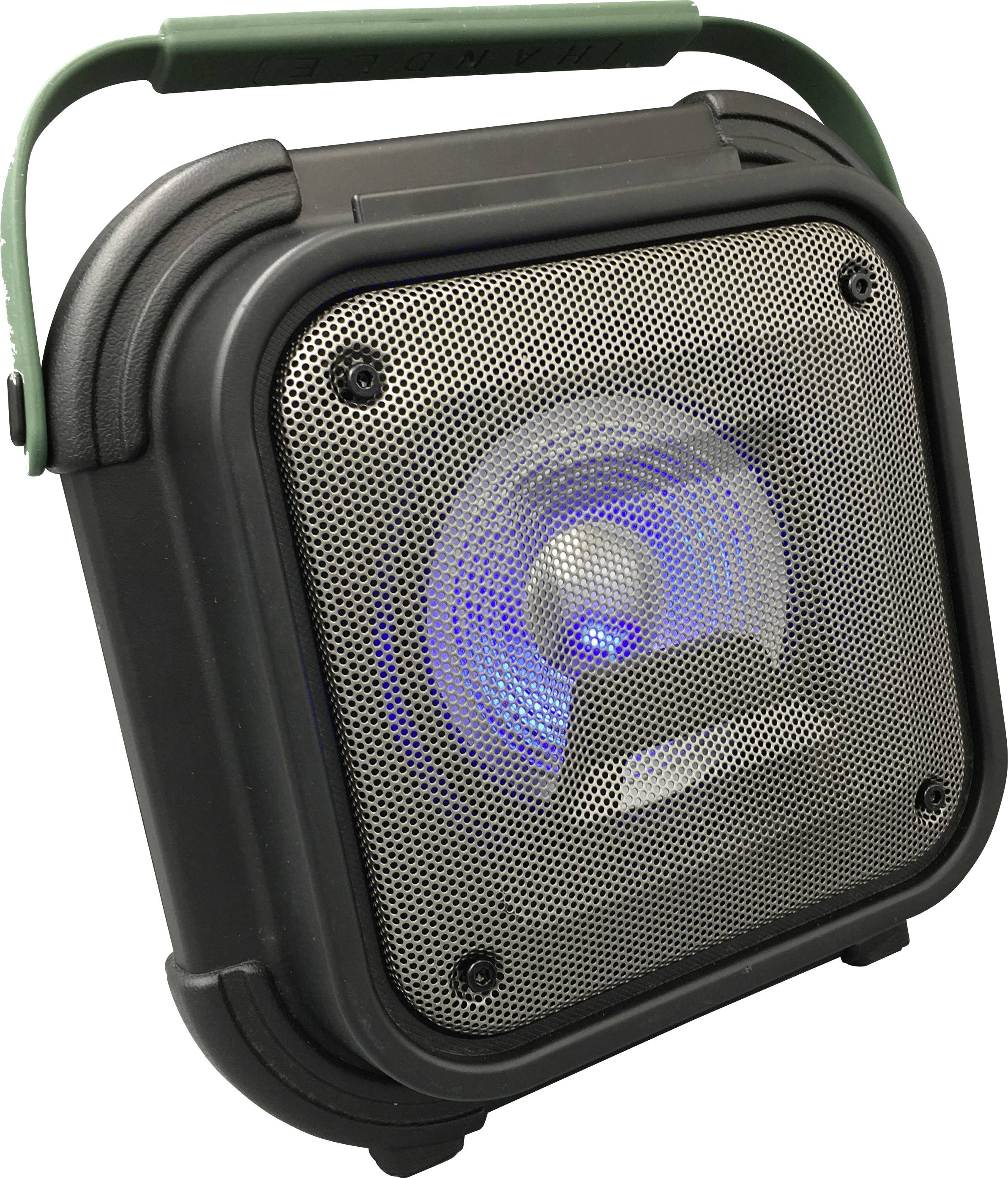 Reflexion OS01BT Workplace radio FM AUX, Bluetooth, USB Incl. karaoke function, splashproof, rechargeable Green