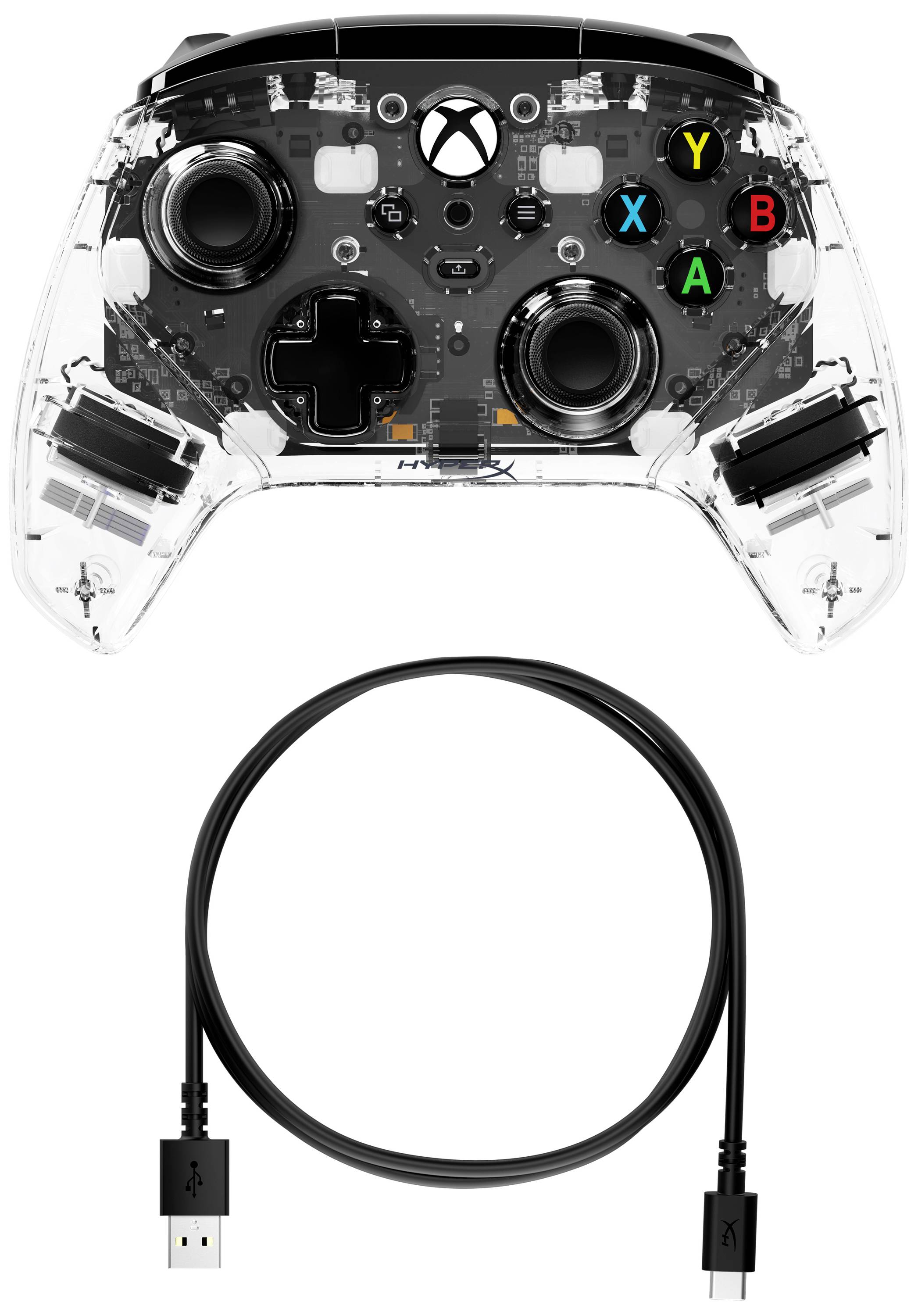 HyperX Clutch Gladiate RGB Gamepad PC, Xbox One, Xbox One S, Xbox Series S, Xbox Series X Transparent