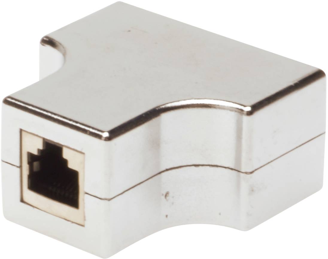 Digitus RJ45 Networks Adapter CAT 5, CAT 5e [2x RJ45 plug - 1x RJ45 plug] Grey
