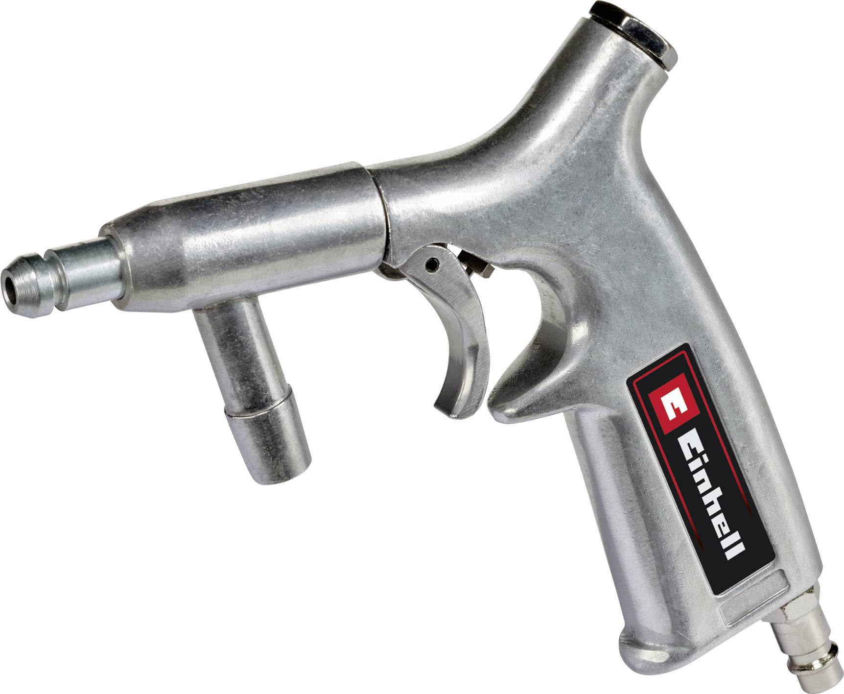 Metal compressed air pistol with ergonomic grip and compressed air connection, suitable for cleaning work. Brand: 'Einhell'.