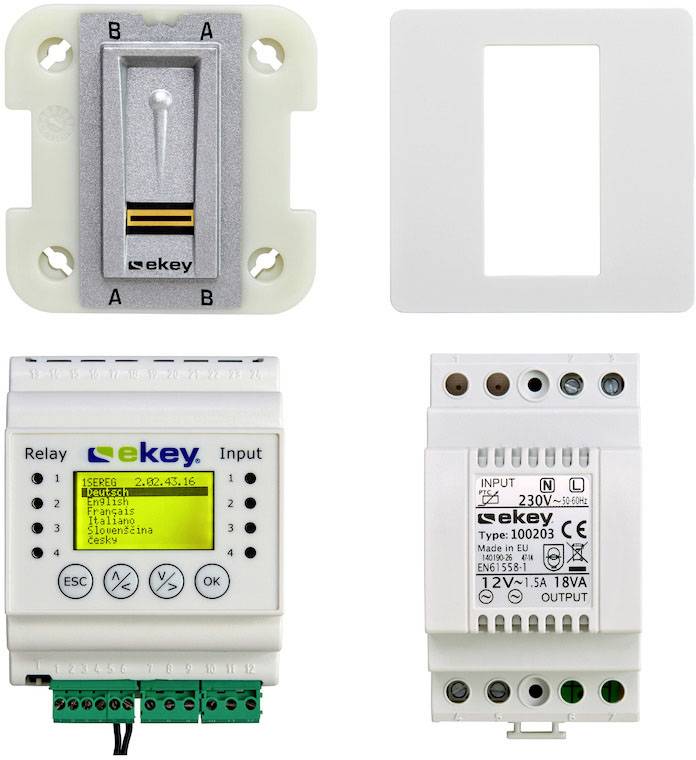 EKEY 101165 Fingerprint access system Flush mount, Wall, DIN rail
