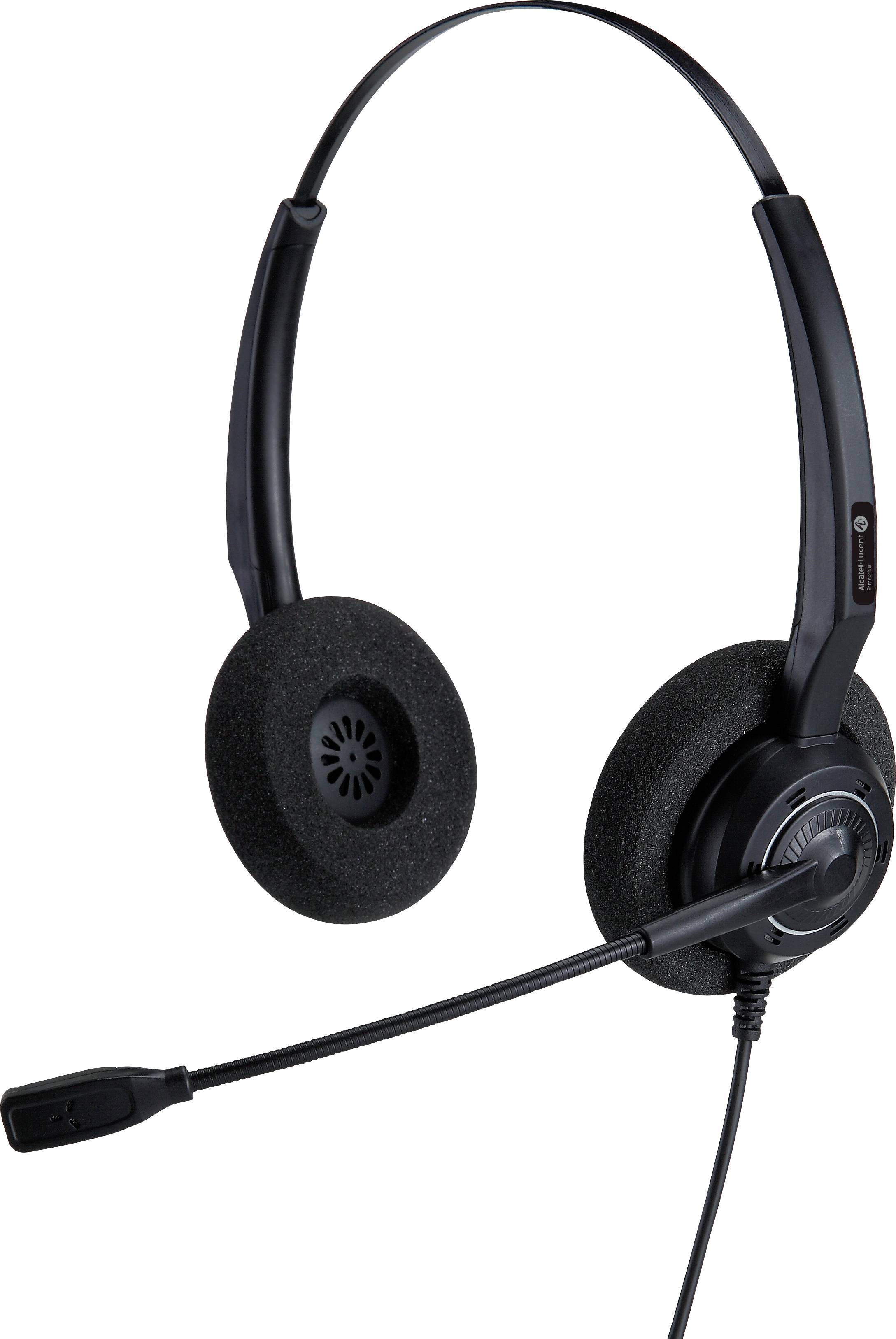 Alcatel-Lucent Enterprise AH 12 G Phone On-ear headset Corded (1075100) Black Microphone noise cancelling