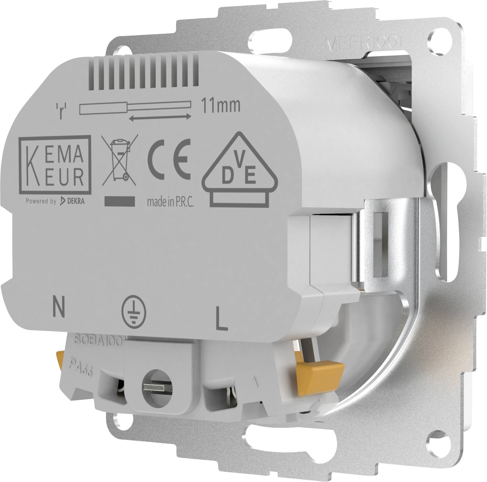 2USB 2U-449559 PG socket incl. USB charging port, Child safety, VDE IP20 Black