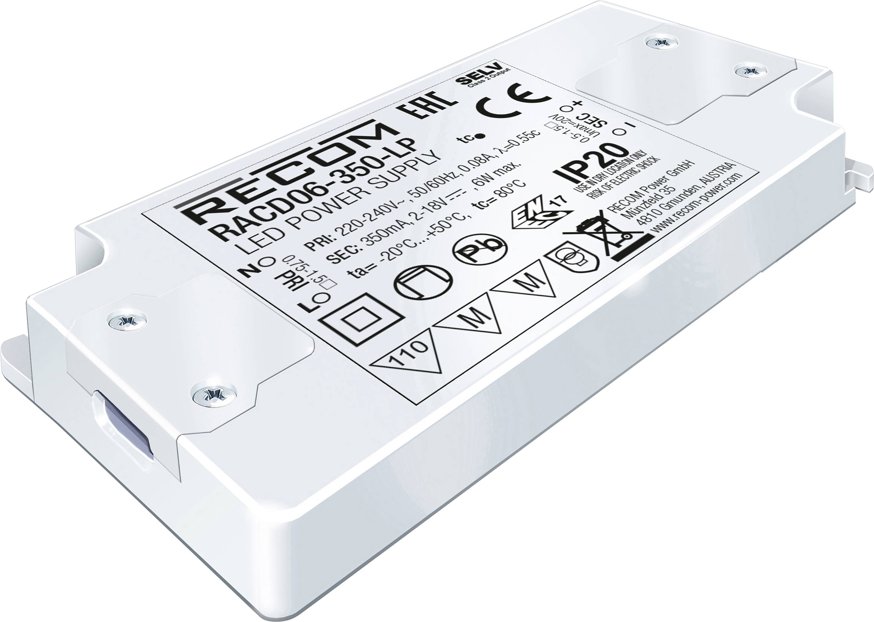 RECOM LED driver 6 W 500 mA 2 - 12 V DC