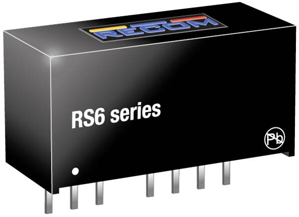 Black rectangular module from the RS6 series with multiple connection pins, brand logo at the top.