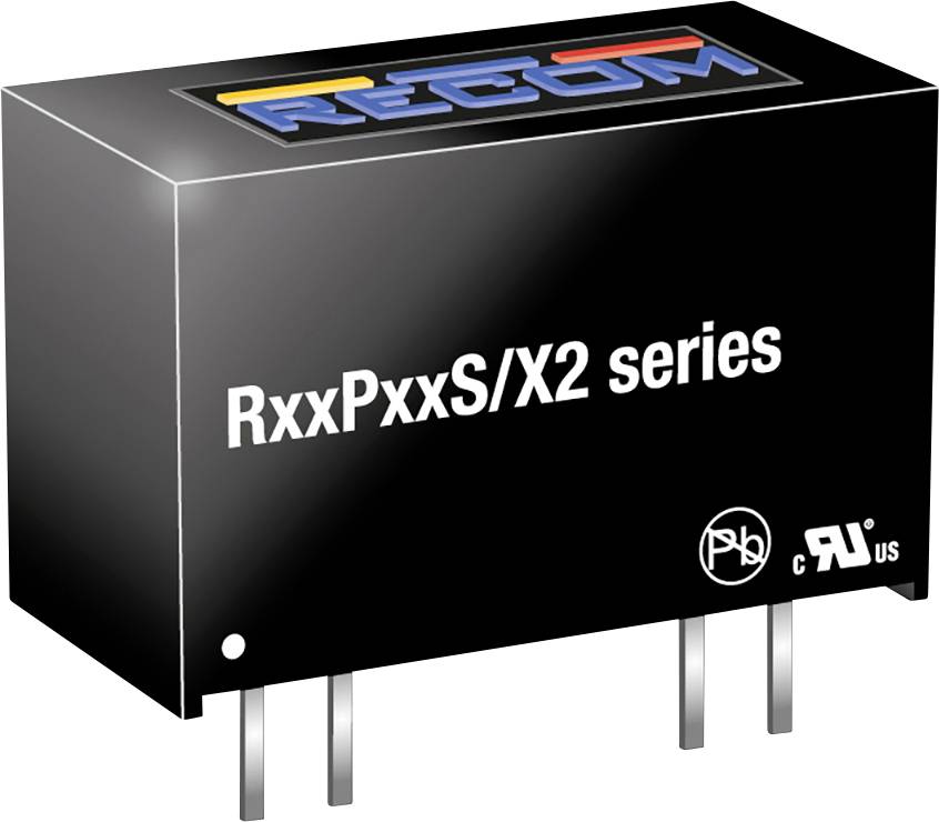 Electronic component by RECOM, designated as 'RxxPxxS/X2 series', with three connection pins.