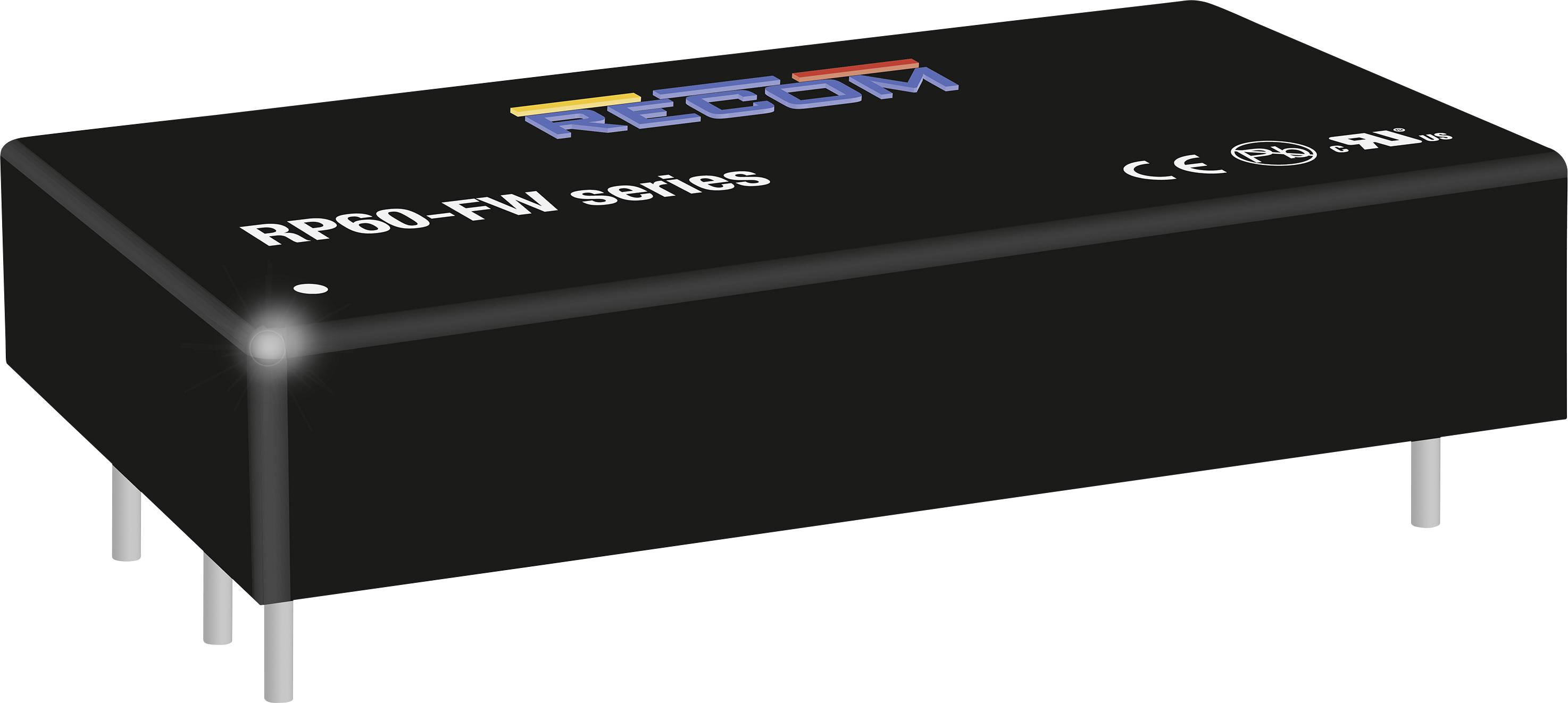 RECOM RPA60-2412SFW/P DC/DC converter 12 V DC 12 V DC, -12 V DC 5 A 60 W No. of outputs: 1 x Content 1 pc(s)