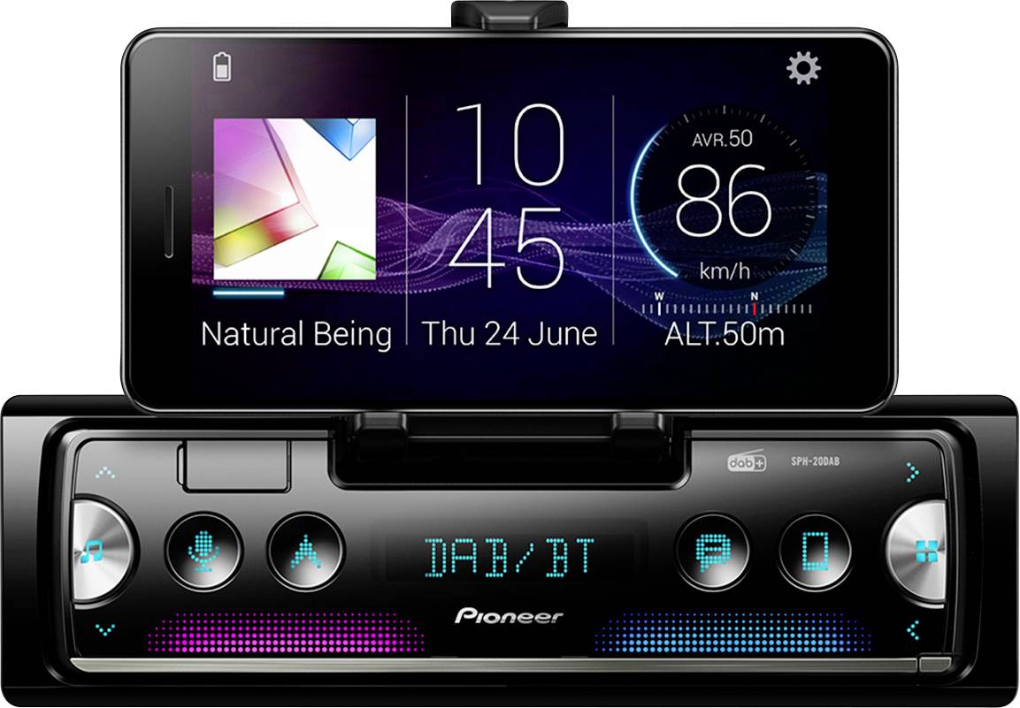 Pioneer SPH-20DAB Car stereo Bluetooth handsfree set, DAB+ tuner