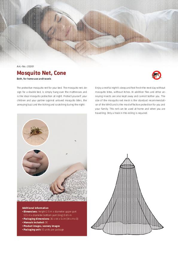 A mosquito net hangs over a bed and protects against insect bites.