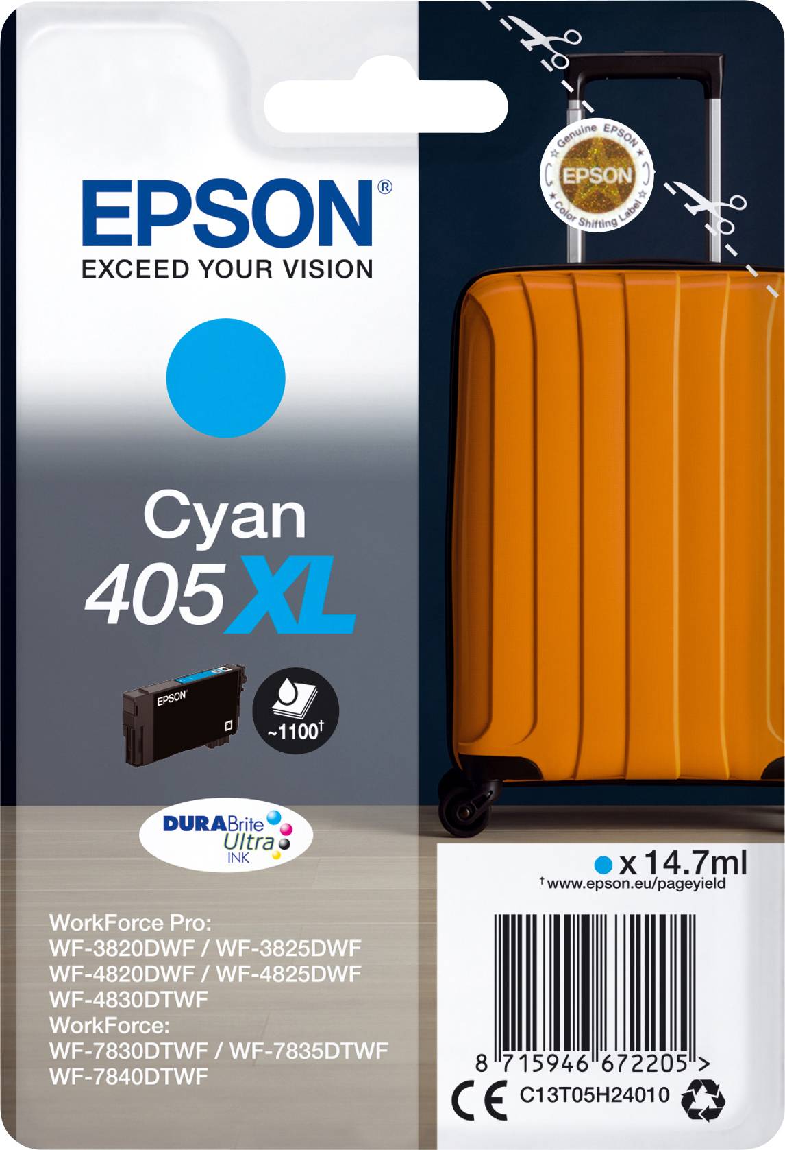Epson Ink T05H2, 405XL Original Cyan C13T05H24010