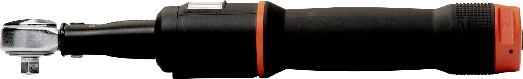 A black and orange pneumatic ratchet spanner with a square socket drive at the left-hand end.