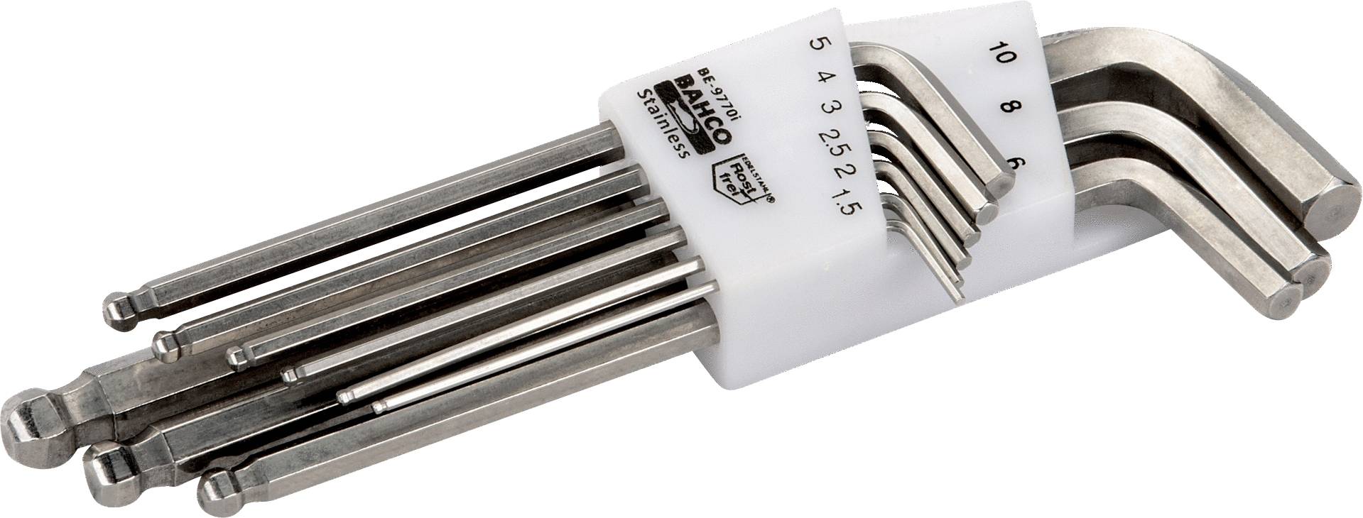 Bahco Allen key set 2.5 mm, 2 mm, 3 mm, 4 mm, 5 mm, 6 mm, 8 mm, 10 mm 9-piece