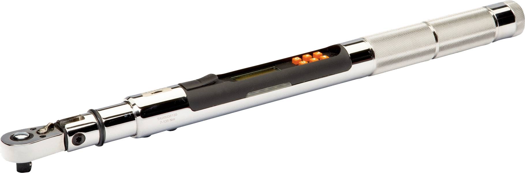 Digital torque wrench with adjustable handle, designed for precise torque measurement when tightening fastenings.
