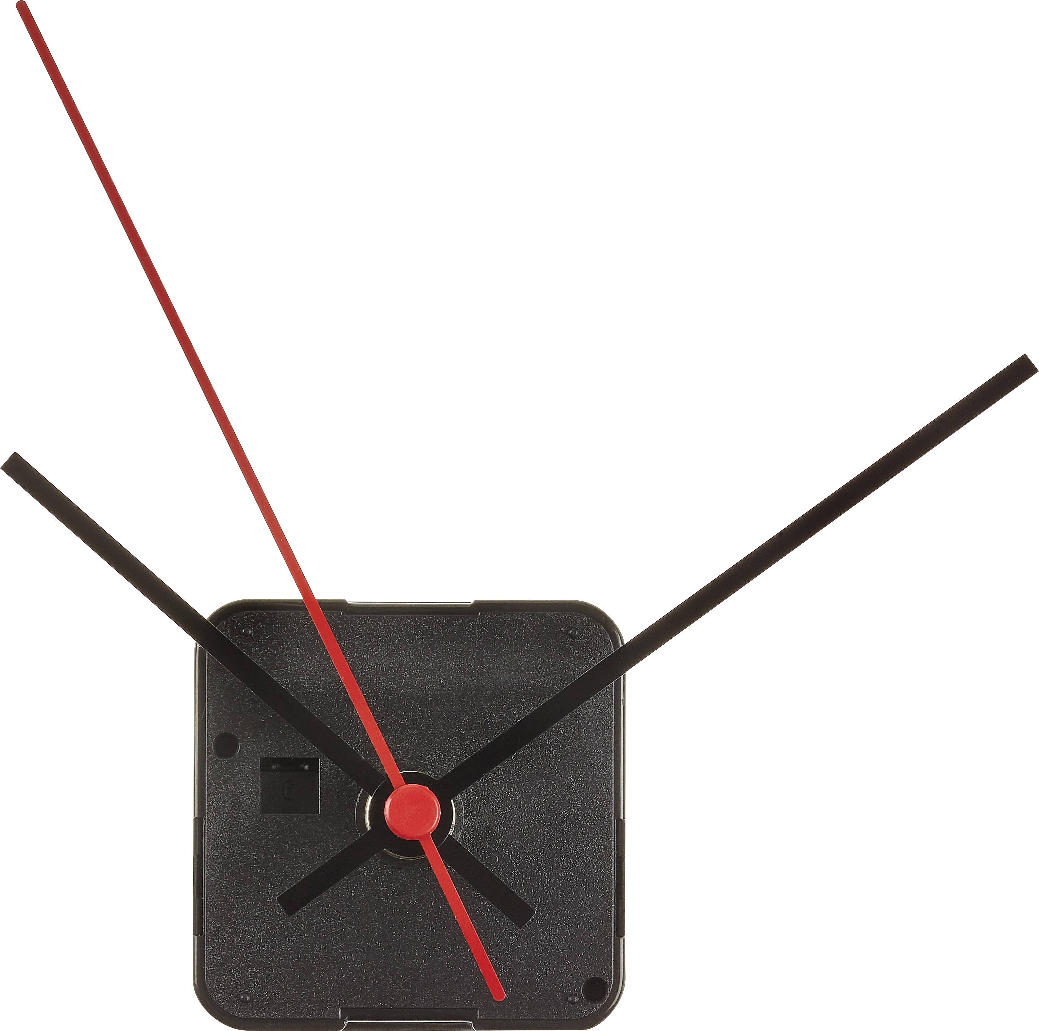 A black square watch face with red and black hands shows 10:10.
