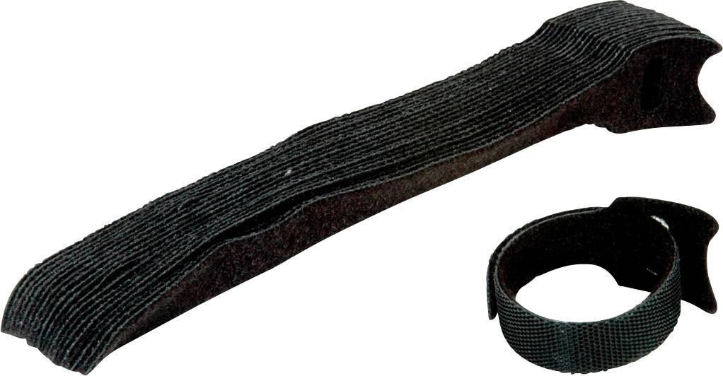 Value 25.99.5240 Hook-and-loop cable tie for bundling Hook pad, Hook and loop pad, Loop pad (L x W) 15 cm x 10 mm Black 20 pc(s)