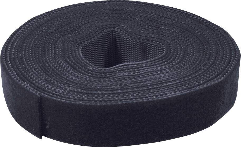 Value 25.99.5250 Hook-and-loop tape for bundling Hook pad, Hook and loop pad, Loop pad (L x W) 25 m x 10 mm Black 25 m