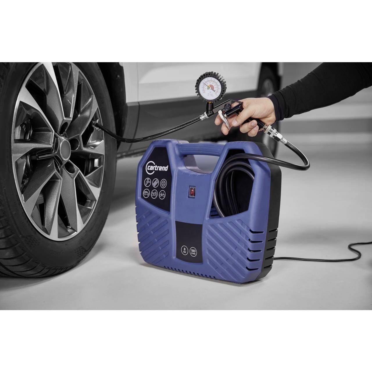 cartrend 10737 Compressor 8 bar Analogue manometer