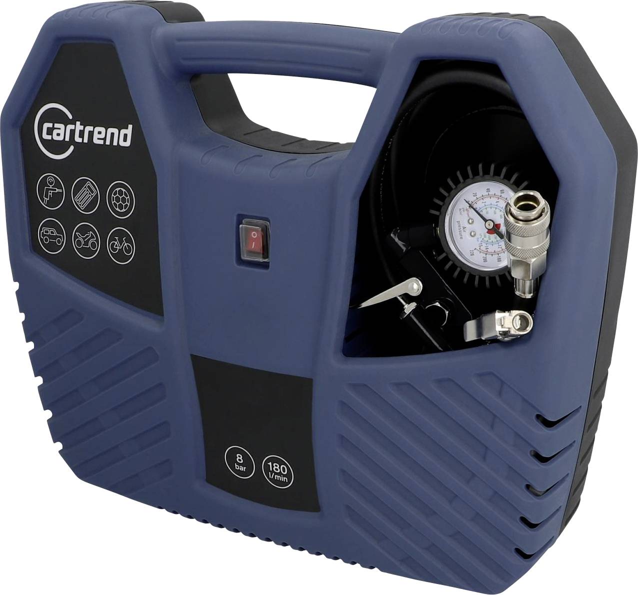 cartrend 10737 Compressor 8 bar Analogue manometer