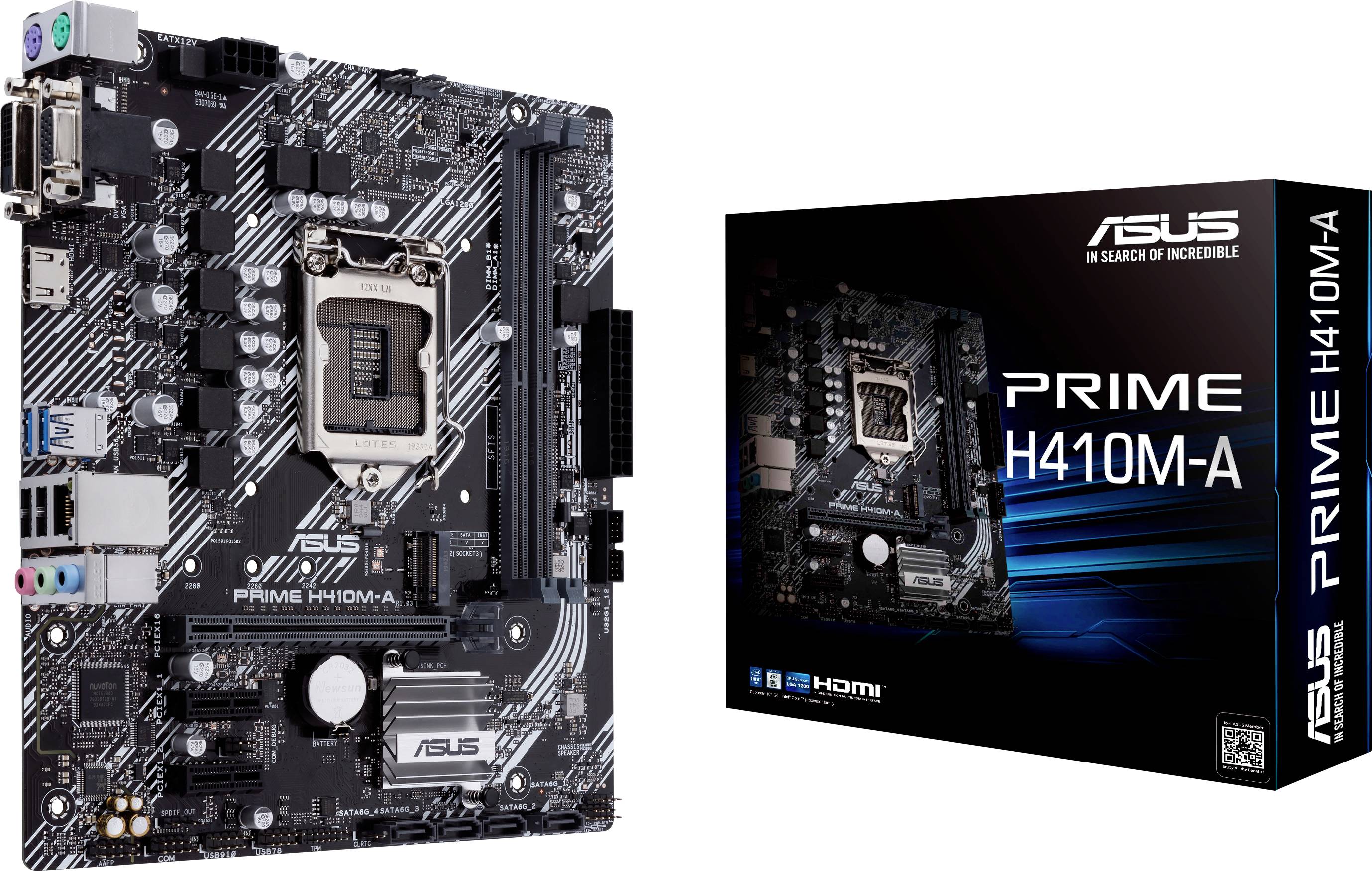 Asus PRIME H410M-A Motherboard PC base Intel® 1200 Form factor Micro-ATX