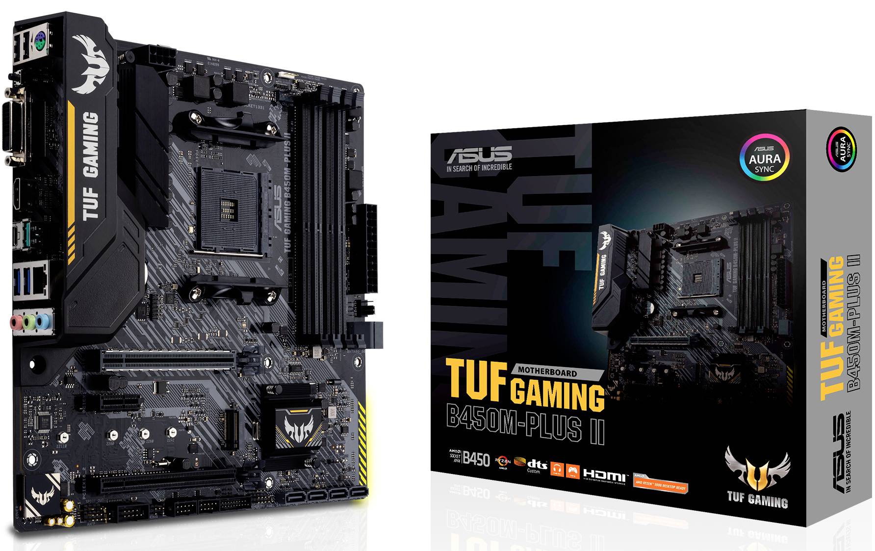 Asus TUF GAMING B450M-PLUS II Motherboard PC base AMD AM4 Form factor Micro-ATX Motherboard chipset AMD® B450