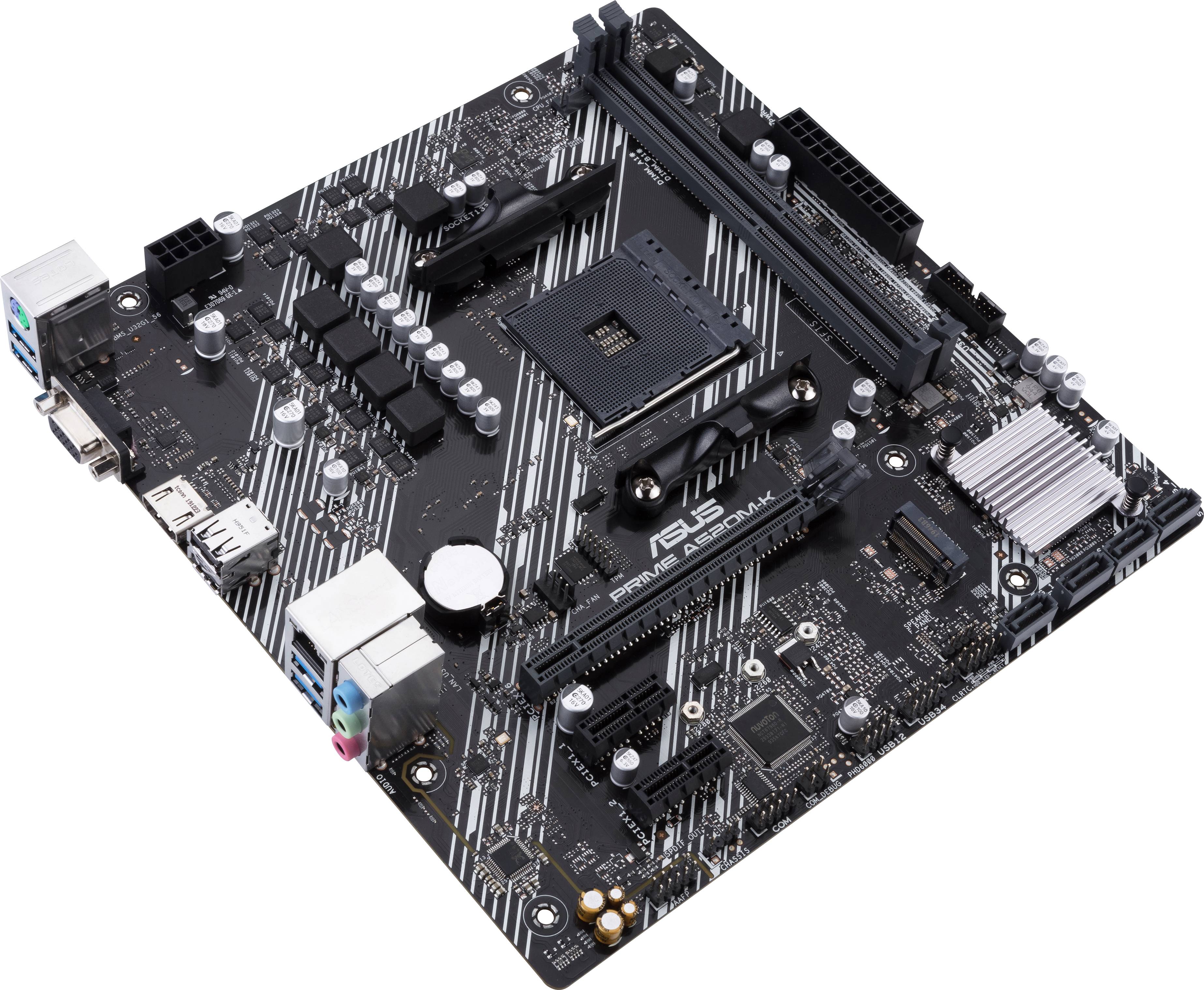 Asus PRIME A520M-K Motherboard PC base AMD AM4 Form factor (details) Micro-ATX