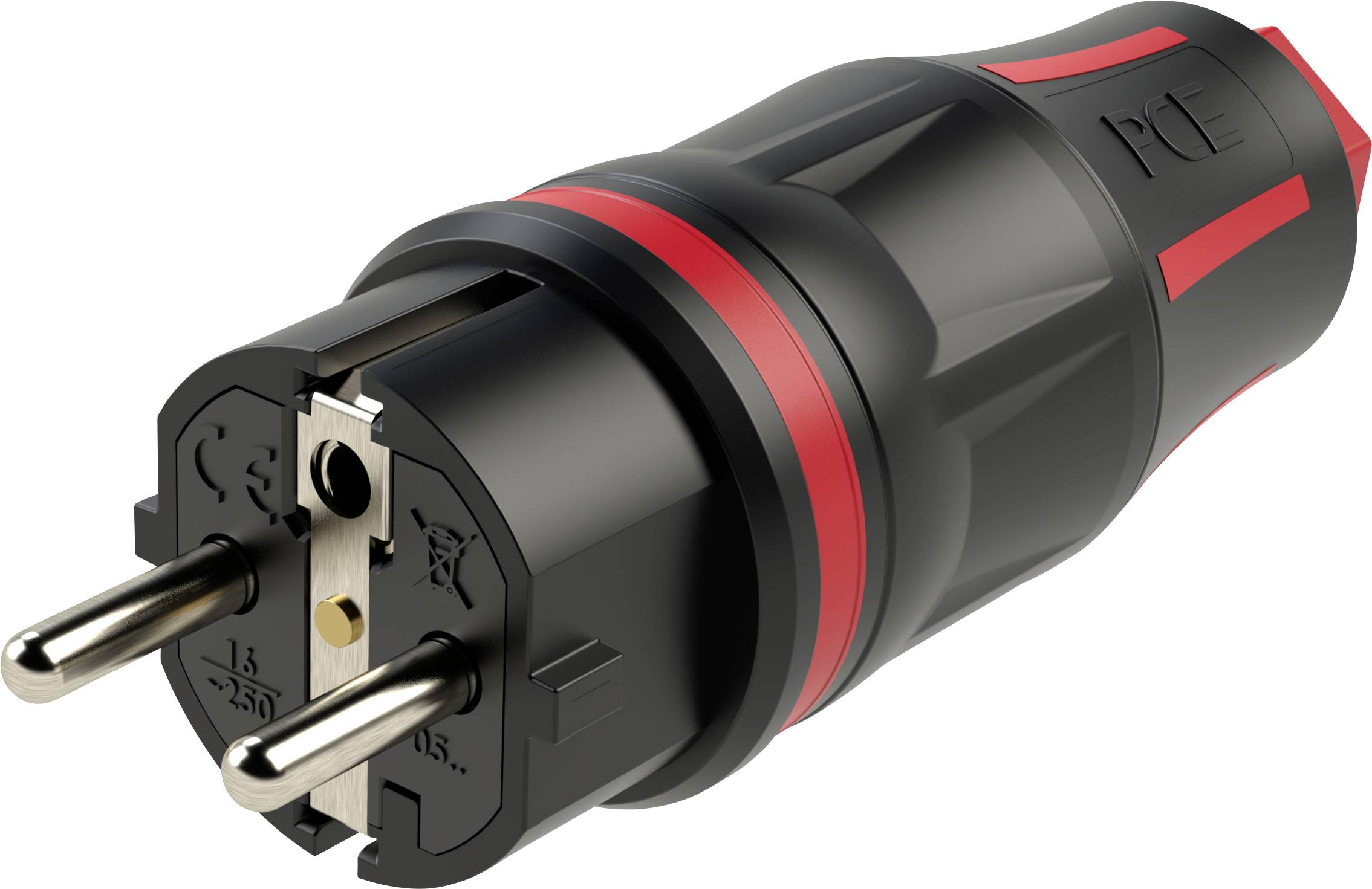 PCE 05721-sr Safety plug 250 V Black/red IP54