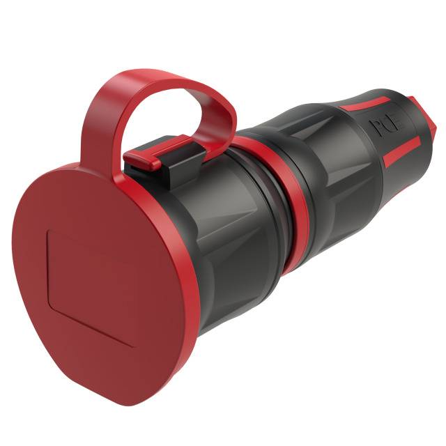 Black and red torch with a red carry handle, suitable for outdoor activities and universal use.