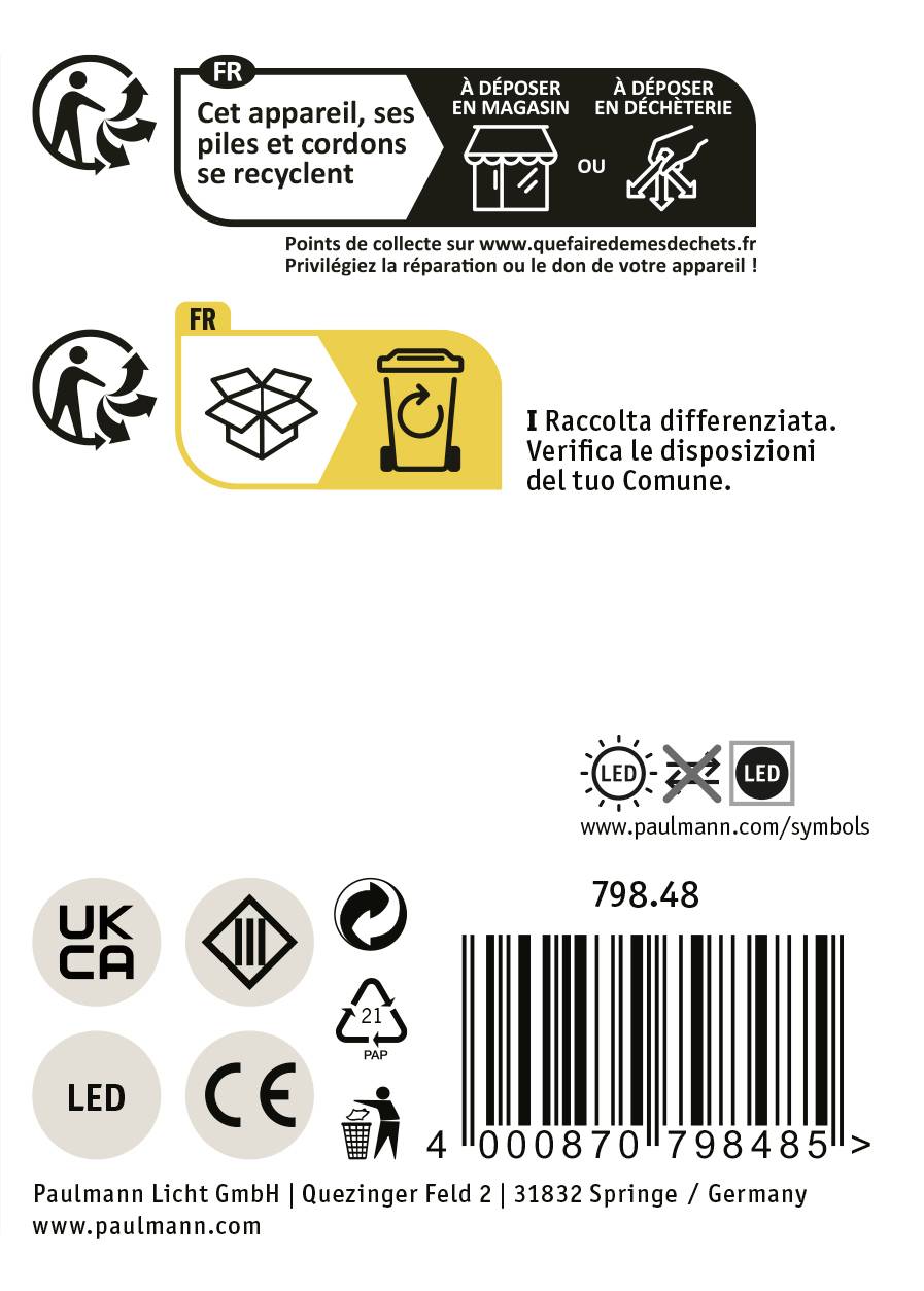 Paulmann 79848 Solar-powered illuminated house numbers 0.20 W Warm white Black