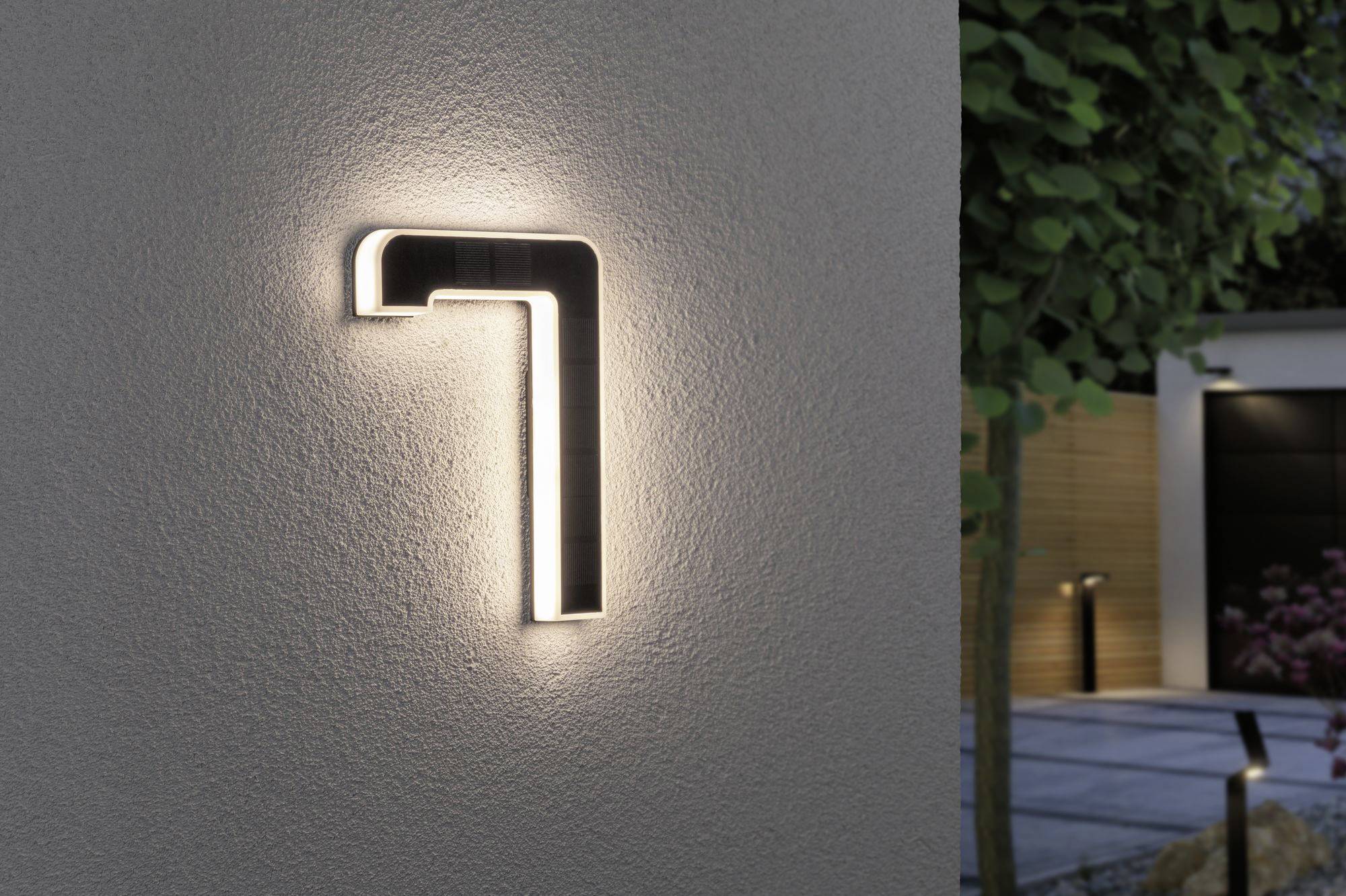 Paulmann 79848 Solar-powered illuminated house numbers 0.20 W Warm white Black