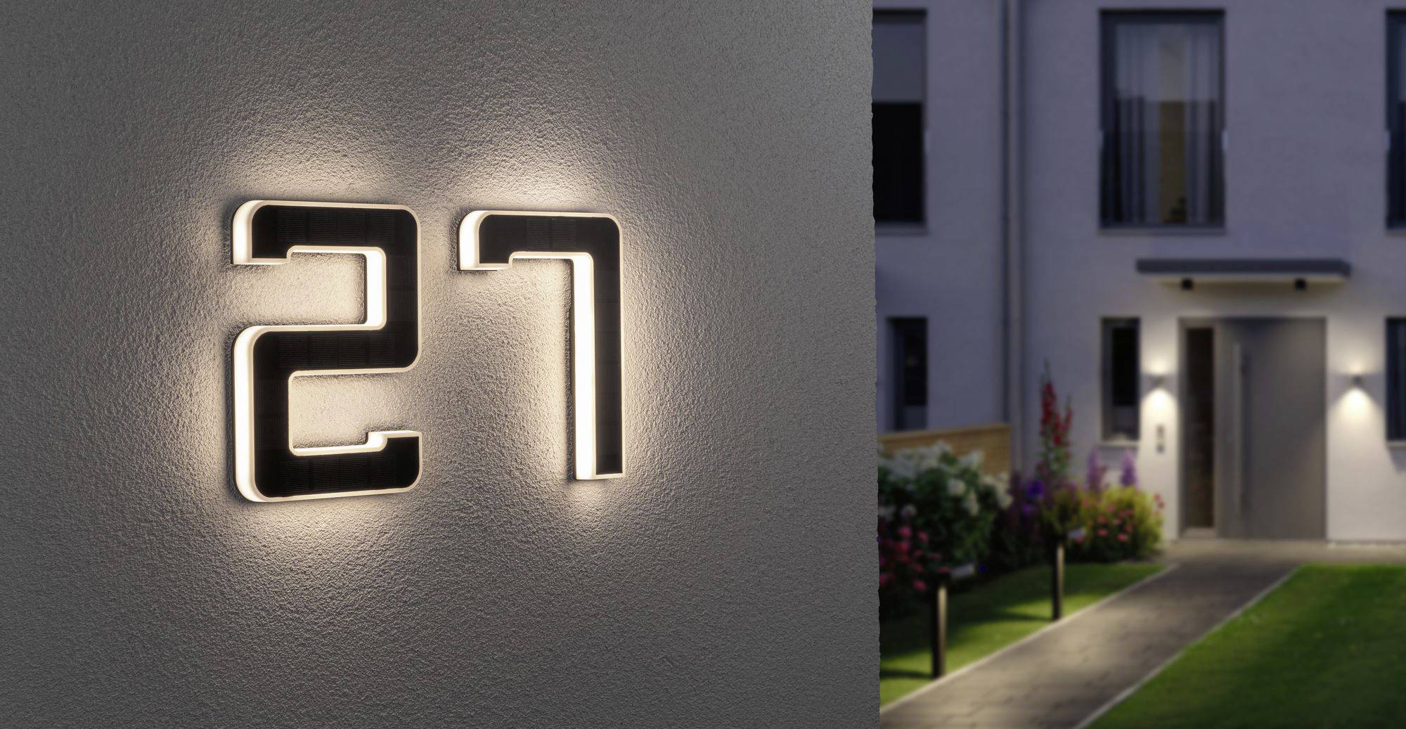 Paulmann 79848 Solar-powered illuminated house numbers 0.20 W Warm white Black