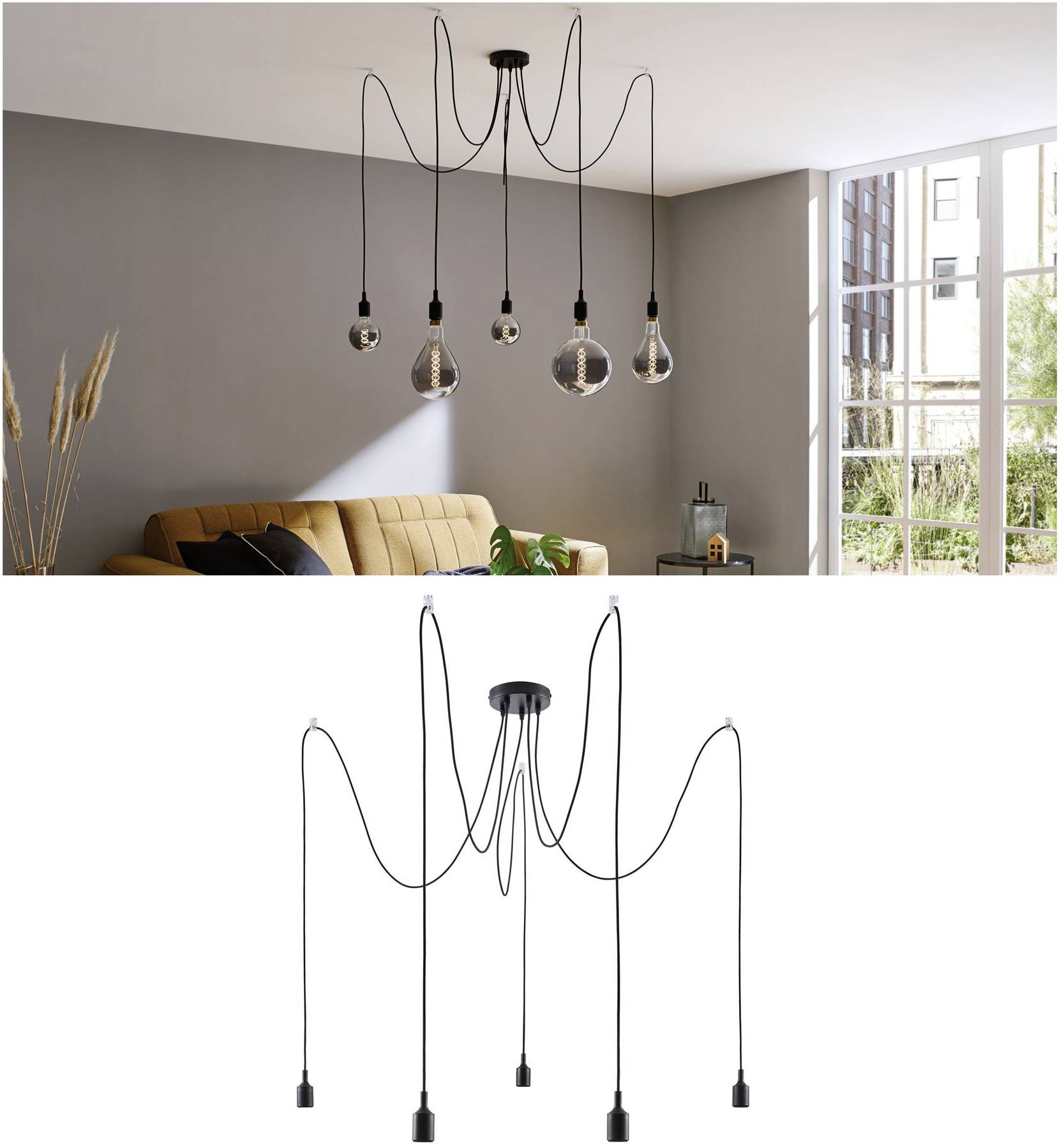 Paulmann Ketil 50389 Pendant light LED (monochrome) E-27 Black