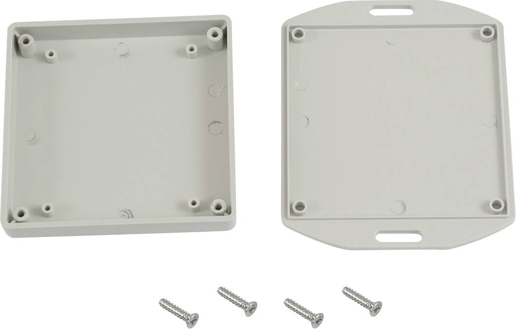 Hammond Electronics 1551XXFLGY Universal enclosure 80 x 80 x 15 Acrylonitrile butadiene styrene Grey 1 pc(s)