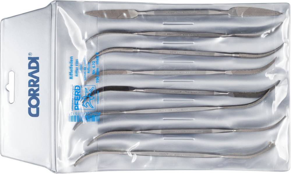 PFERD 19506702 Precision riffler set 8 pce. Type 670 Swiss bat 0 coarse Length 190 mm 1 pc(s)