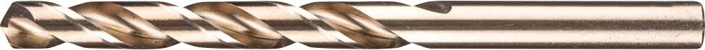 A spiral drill bit made of shiny metal.