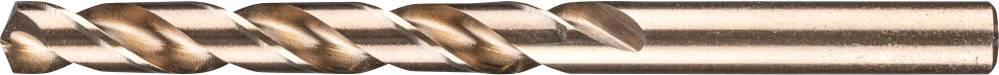The drill has a spiral-like, copper-coloured structure that is used for drilling into materials.