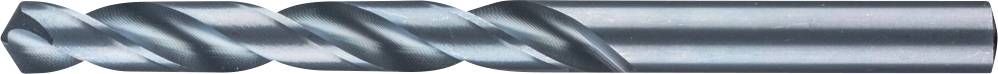 Metal drill bit with a spiral cutting edge, suitable for drilling into metal surfaces, diagonal view, grey steel colour.