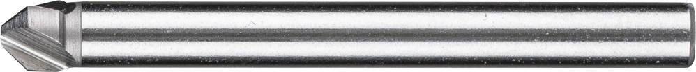 A conical milling cutter made of shiny metal, with sharp edges and a cylindrical shank for drilling or milling.