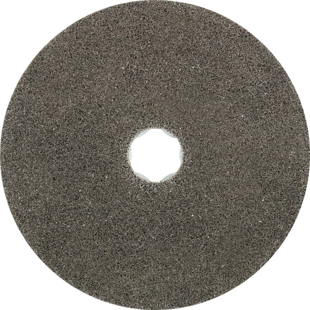 Brown grinding disc, circular with a hole in the centre. Suitable for metal and surface processing.