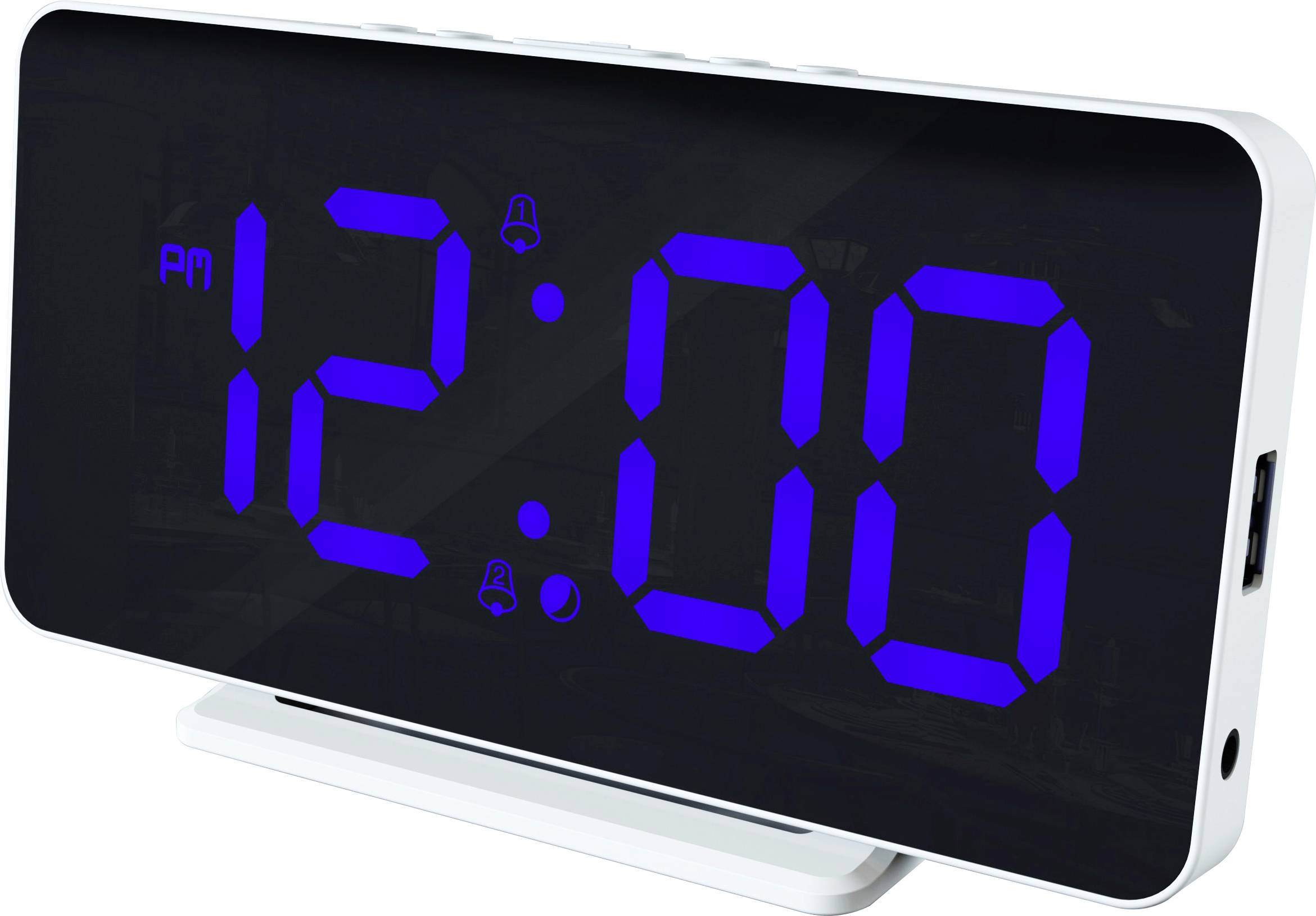 Caliber HCG021 Electronic Alarm clock White USB port, Large display