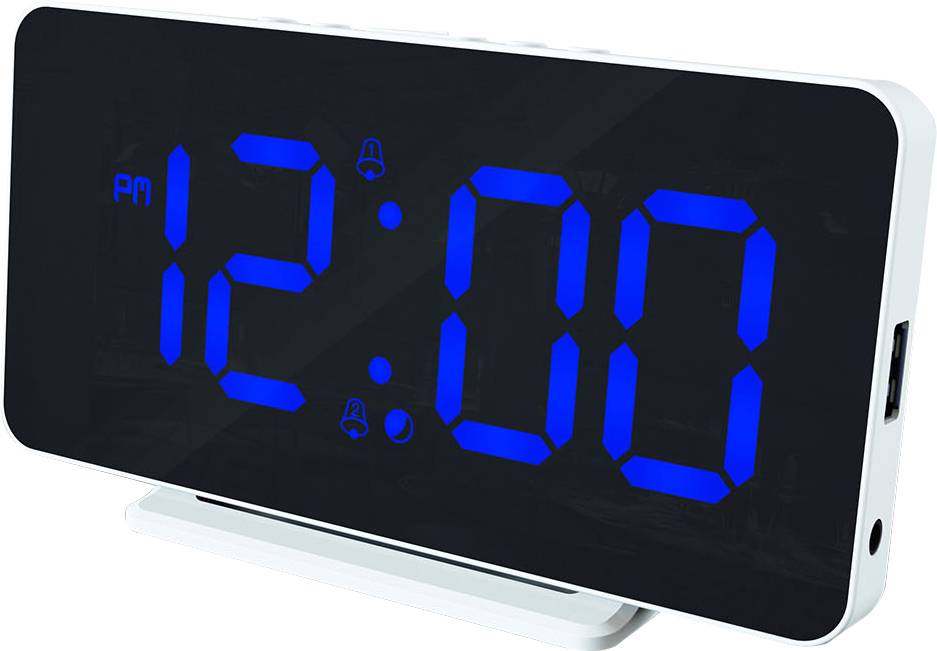 Caliber HCG021 Electronic Alarm clock White USB port, Large display